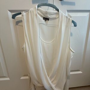 Vince Camuto Cream Sleeveless Wrap Blouse
